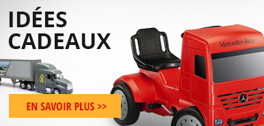 des camions rouge et gris en jouets miniatures pour offrir en cadeau