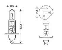 Ampoule H1 24V 70W HALOGENE PRO