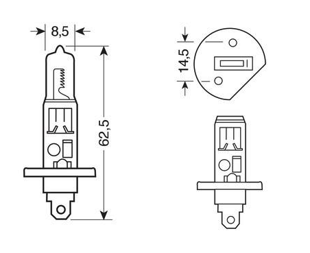 Birne H1 24V Beleuchtung Halogenscheinwerfer 70w Sockel P14,5s —  Recambiosdelcamion
