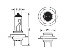 Ampoule H7 70W 24 V HALOGENE