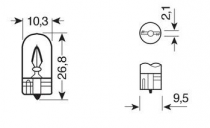 Ampoule W5W OSRAM témoin culot en verre