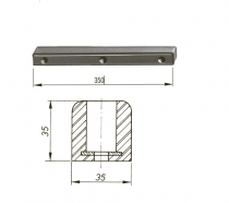 Butoir  350 X 35 X  35 mm