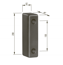 Butoir caoutchouc 2 fixations entraxe 85 mm