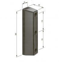 Butoir polyuréthane 300 x 65 x 80 mm