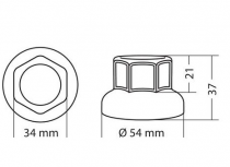 Cache-écrou en acier inoxydable brillant 32 mm