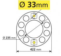 ENJOLIVEUR DE ROUE 10 trous de 25 ou 33 mm