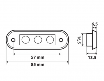 FEU 10 LEDS 10-30V pour barre de toit