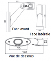Feu corne &agrave; led tricolore c&ocirc;t&eacute; chauffeur