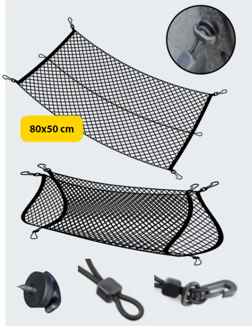 Filet de chargement pour la plate-forme de la camionnette, filet élastique  de chargement élastique robuste pour galerie de toit / voiture / remorque,  maille maintient les petites et grandes charges plus serrées (