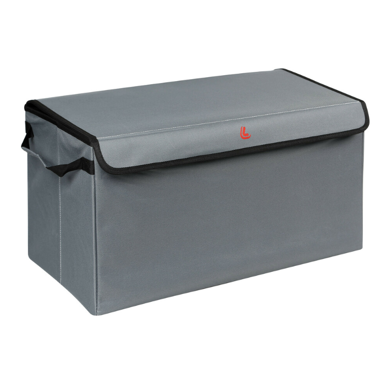 Boîte de rangement pliable de grande capacité, cuir PU