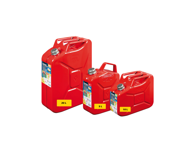 BIDONS PREMIUM CARBURANTS ROUGE EN METAL