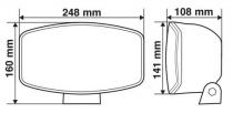 Phare rectangulaire halogène avec feu de position LED