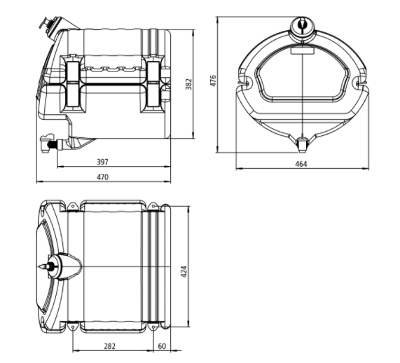 Réservoir tronqué eaux noires 50 litres