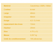 Support capot de remorque  55 mm